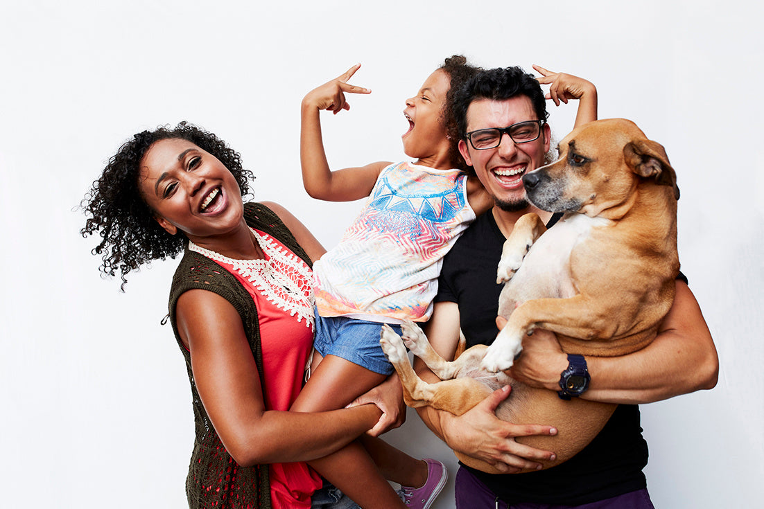 Happy Family With Dog 