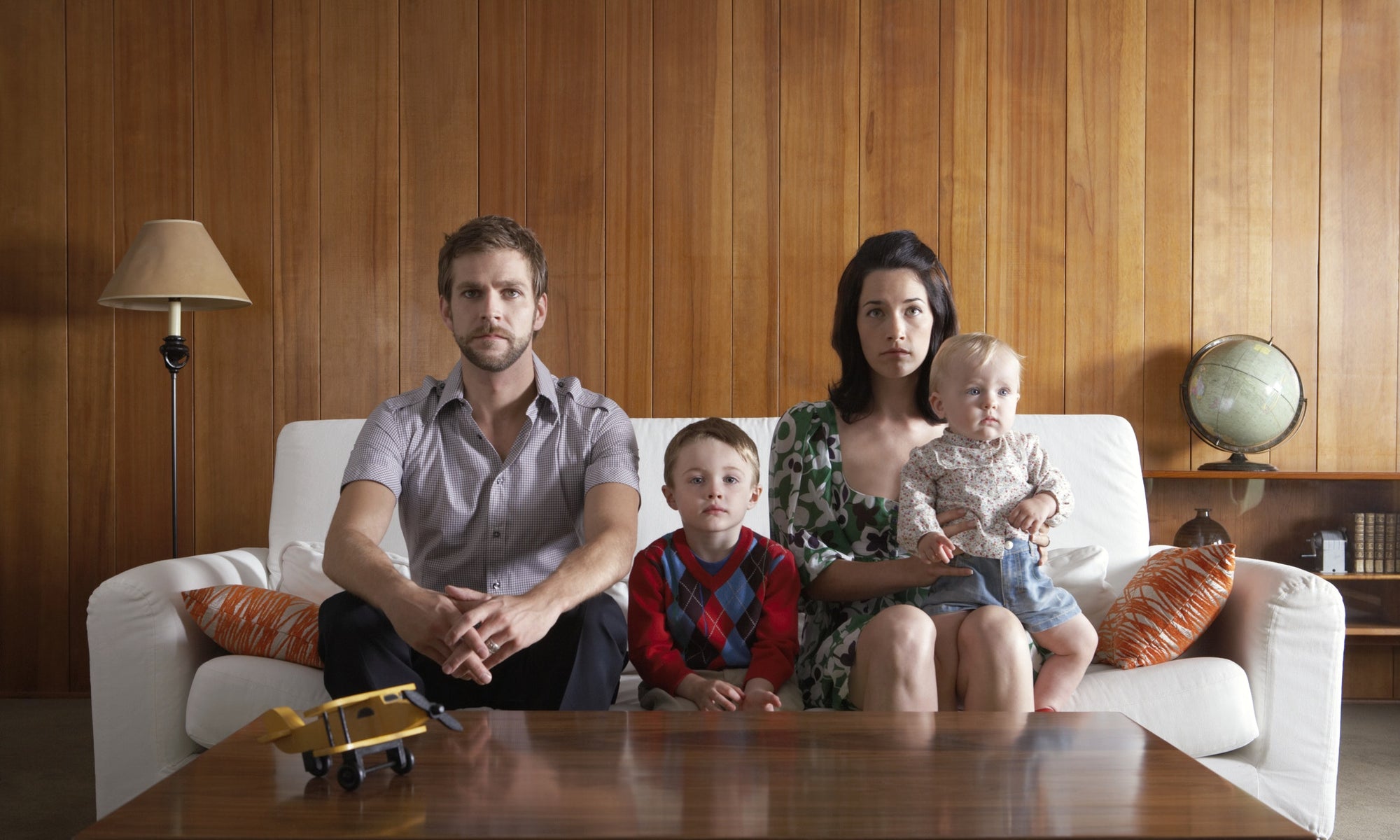 A family watching telivision