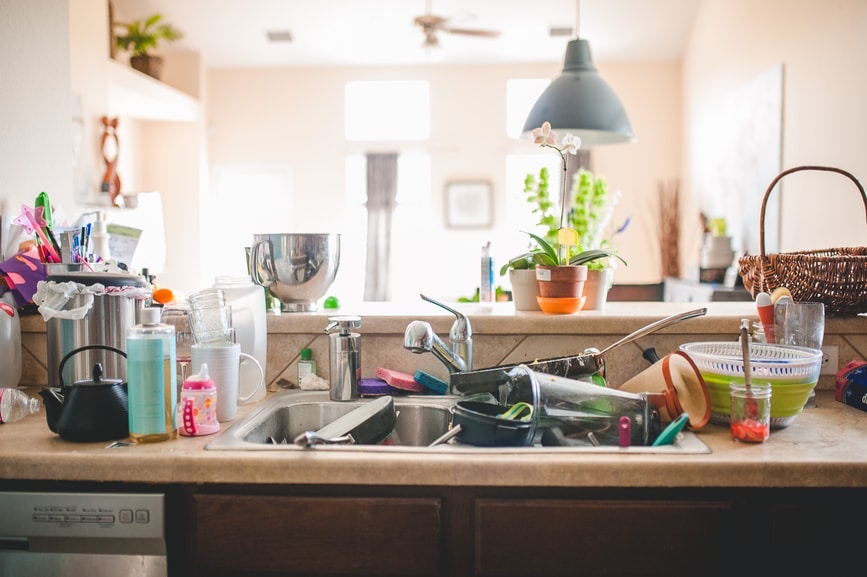 messy sink