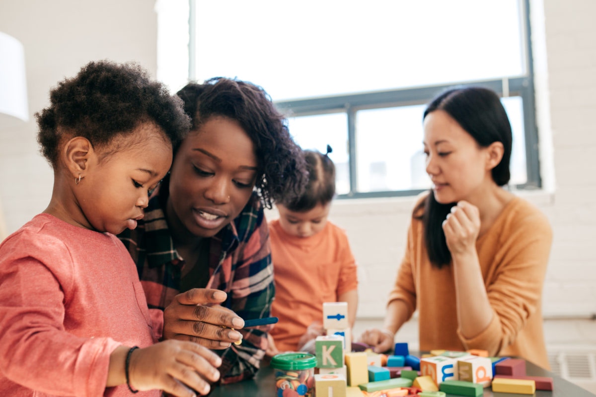 parents playing  indoor games with kids