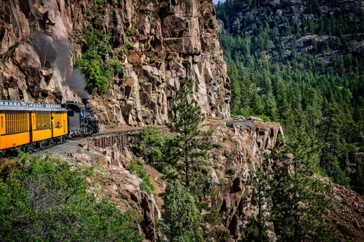 train near mountain